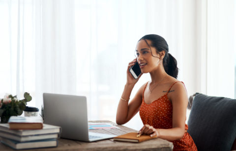 woman negotiating with creditors over the phone
