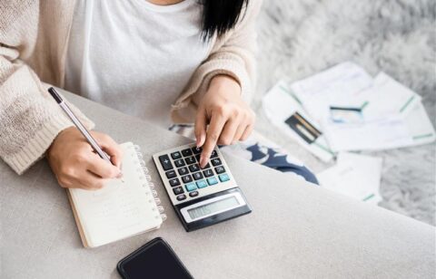 woman calculating finances