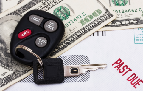 picture of car keys on letter saying past due