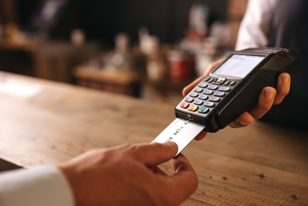 making a purchase with a credit card