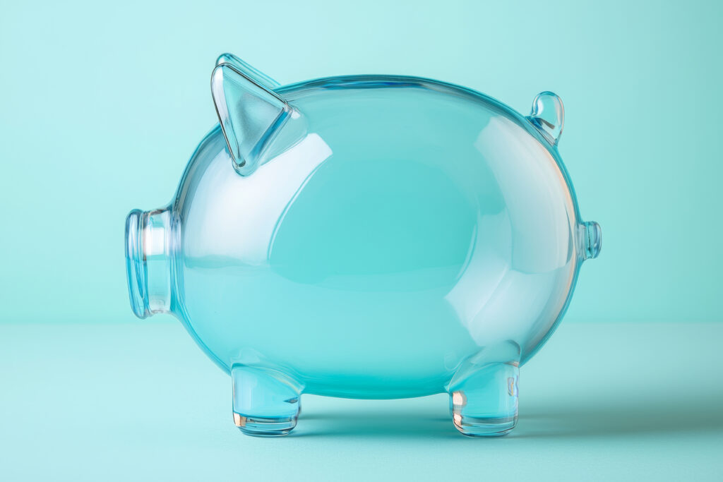 glass piggy bank