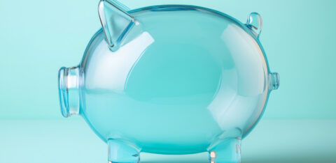 glass piggy bank