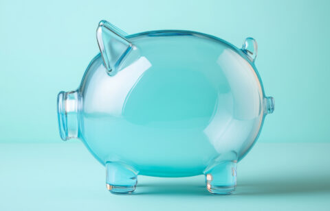 glass piggy bank